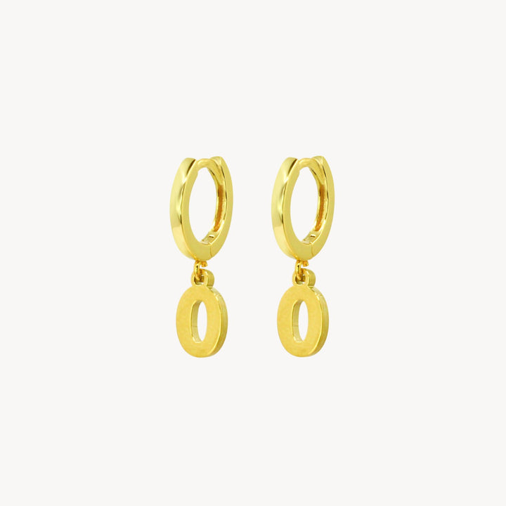 Minimal Initial Hoop Earrings - Lucky Eleven Jewellery