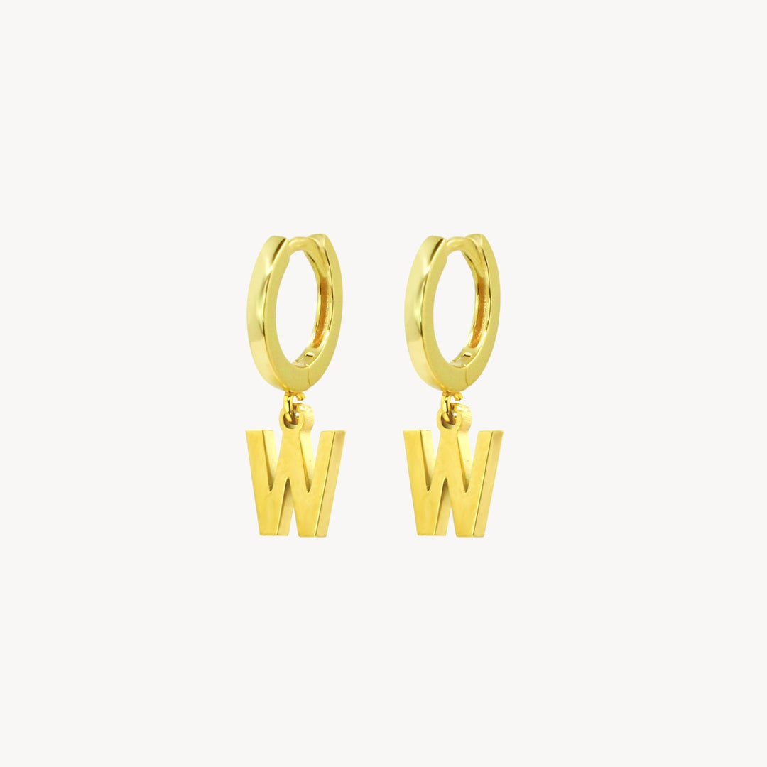 Minimal Initial Hoop Earrings - Lucky Eleven Jewellery