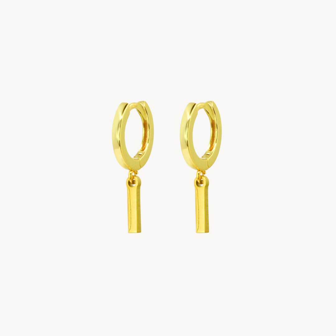 Minimal Initial Hoop Earrings - Lucky Eleven Jewellery
