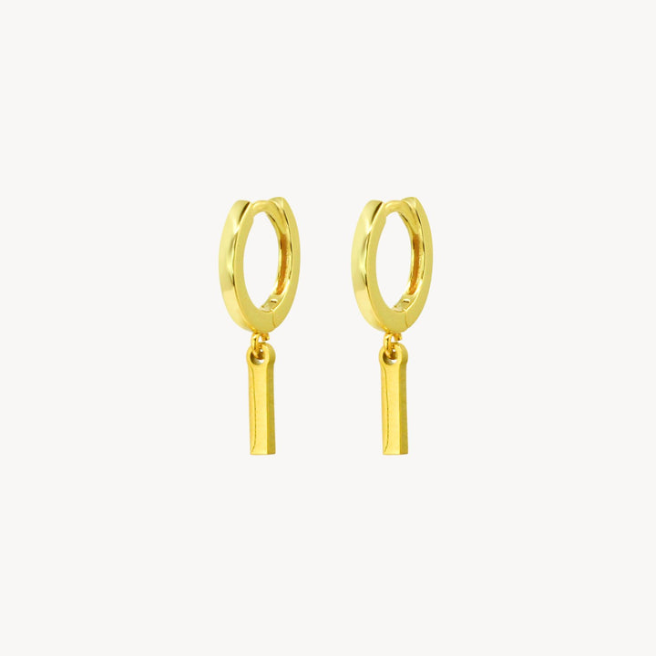 Minimal Initial Hoop Earrings - Lucky Eleven Jewellery