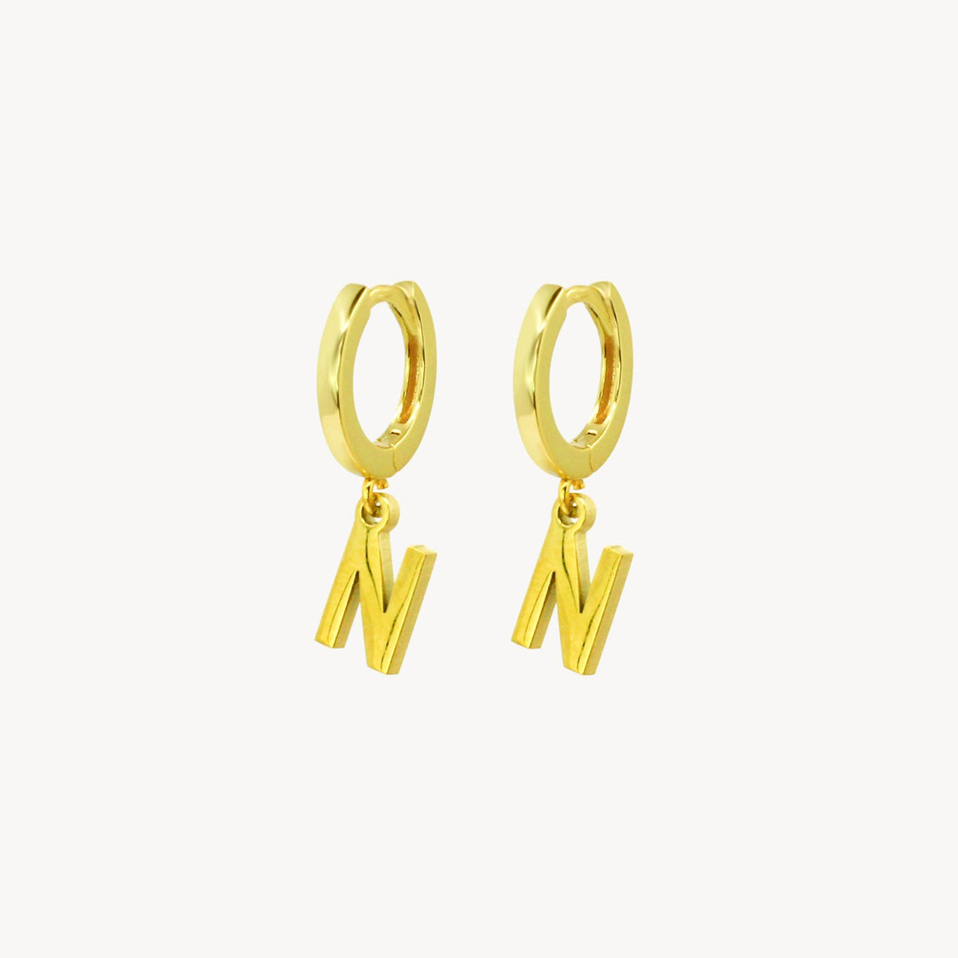 Minimal Initial Hoop Earrings - Lucky Eleven Jewellery