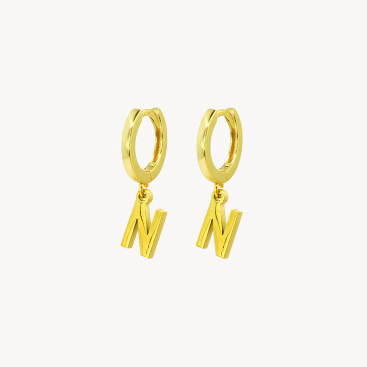 Minimal Initial Hoop Earrings - Lucky Eleven Jewellery