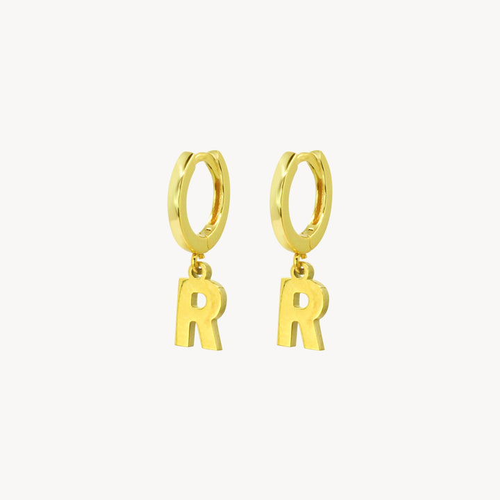 Minimal Initial Hoop Earrings - Lucky Eleven Jewellery