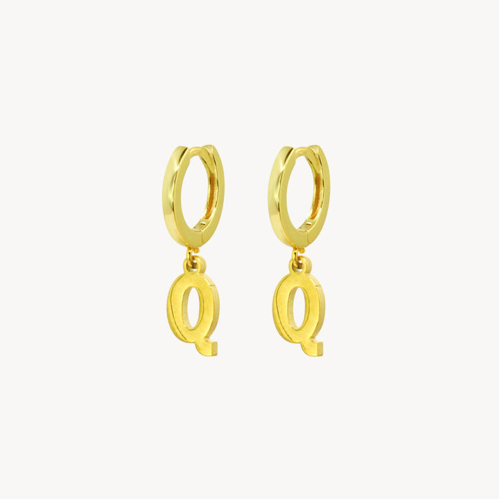 Minimal Initial Hoop Earrings - Lucky Eleven Jewellery