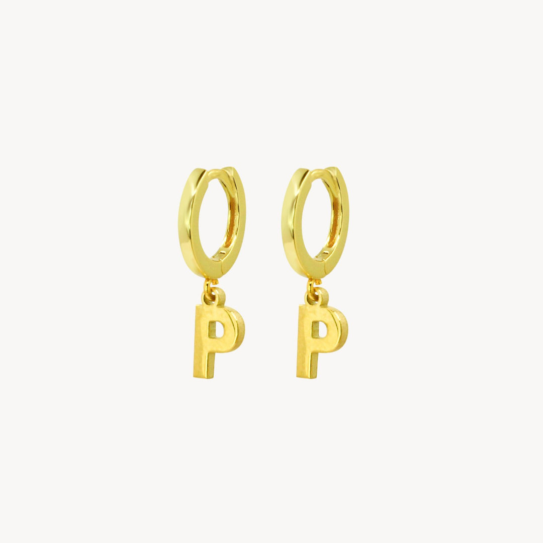 Minimal Initial Hoop Earrings - Lucky Eleven Jewellery