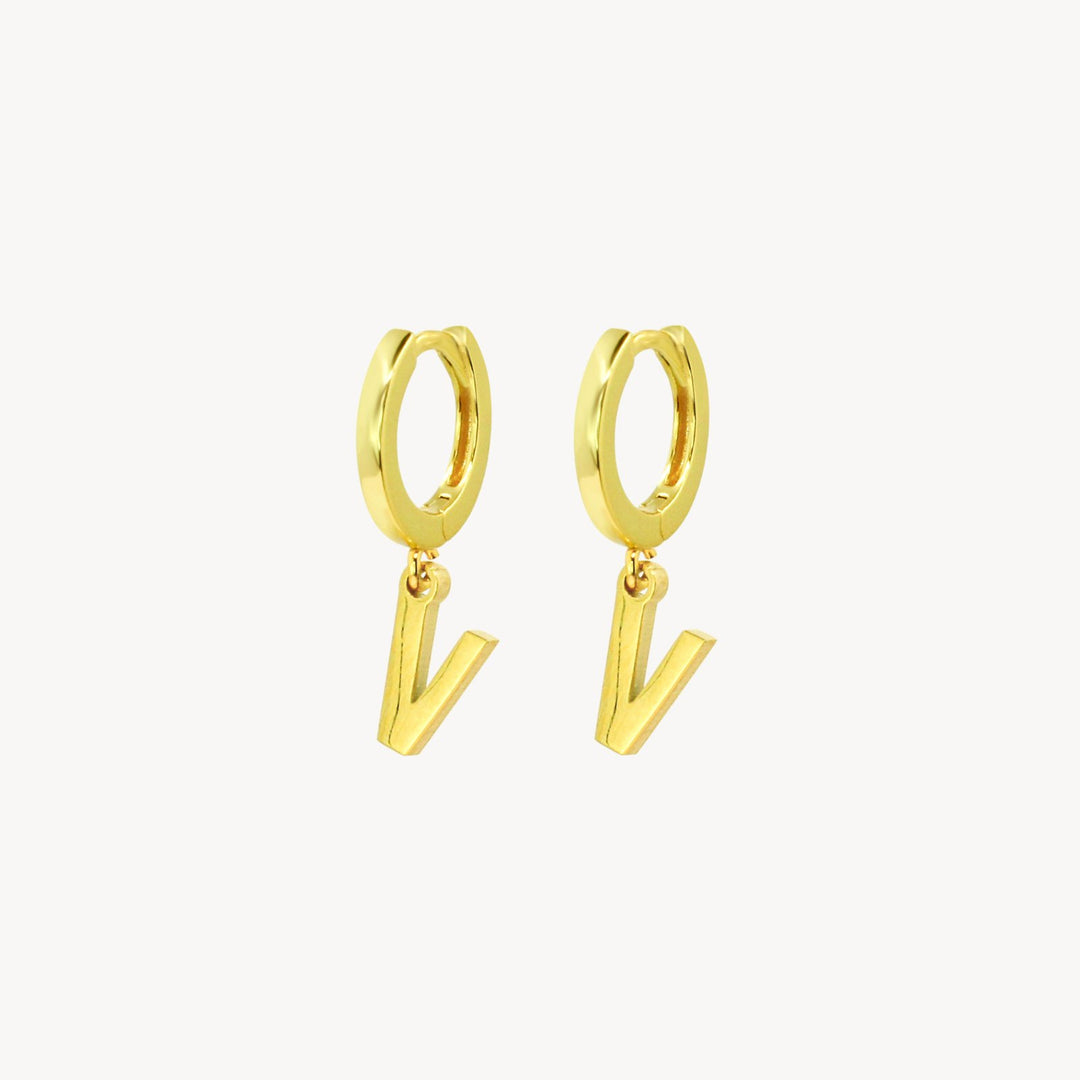 Minimal Initial Hoop Earrings - Lucky Eleven Jewellery