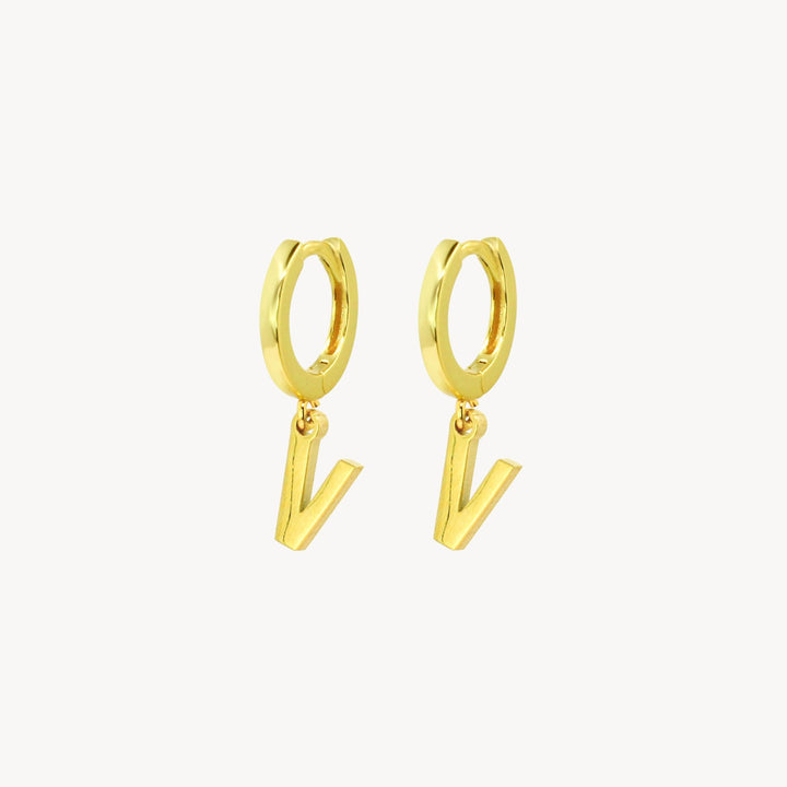 Minimal Initial Hoop Earrings - Lucky Eleven Jewellery