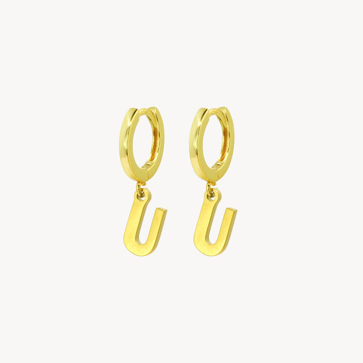 Minimal Initial Hoop Earrings - Lucky Eleven Jewellery