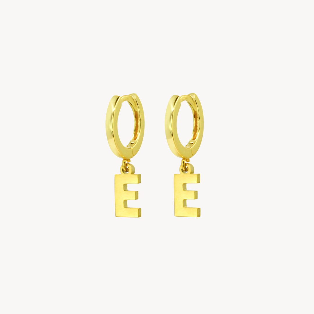 Minimal Initial Hoop Earrings - Lucky Eleven Jewellery