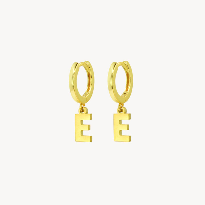 Minimal Initial Hoop Earrings - Lucky Eleven Jewellery