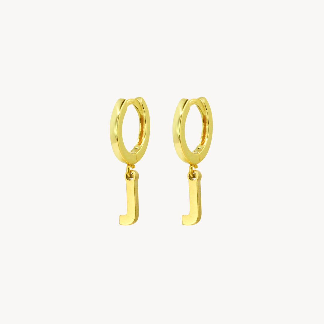 Minimal Initial Hoop Earrings - Lucky Eleven Jewellery