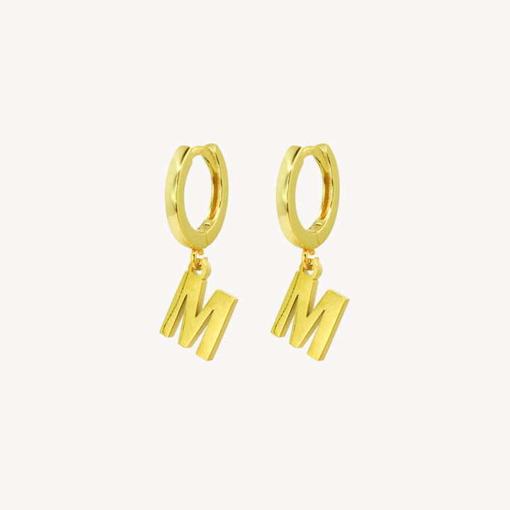 Minimal Initial Hoop Earrings - Lucky Eleven Jewellery