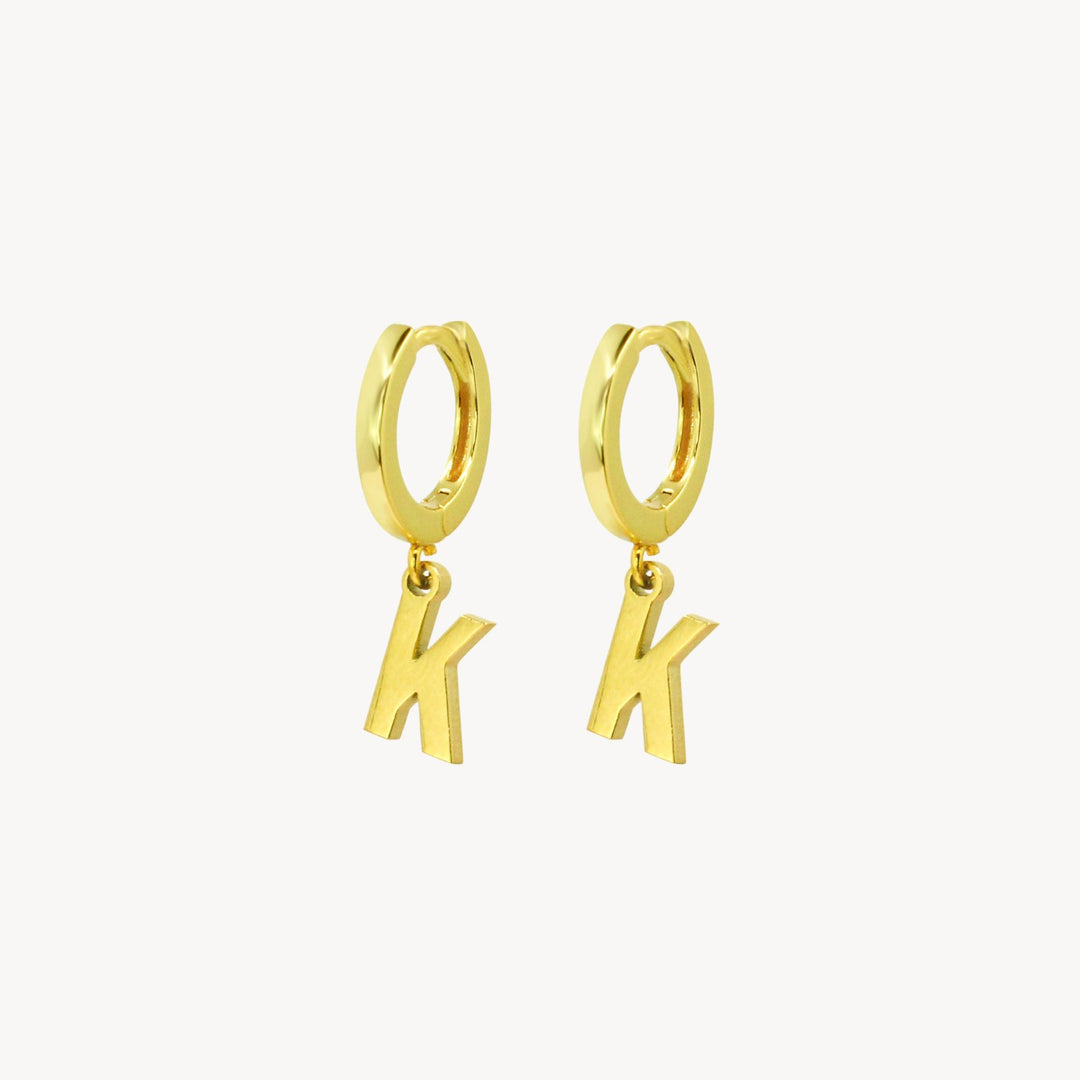 Minimal Initial Hoop Earrings - Lucky Eleven Jewellery