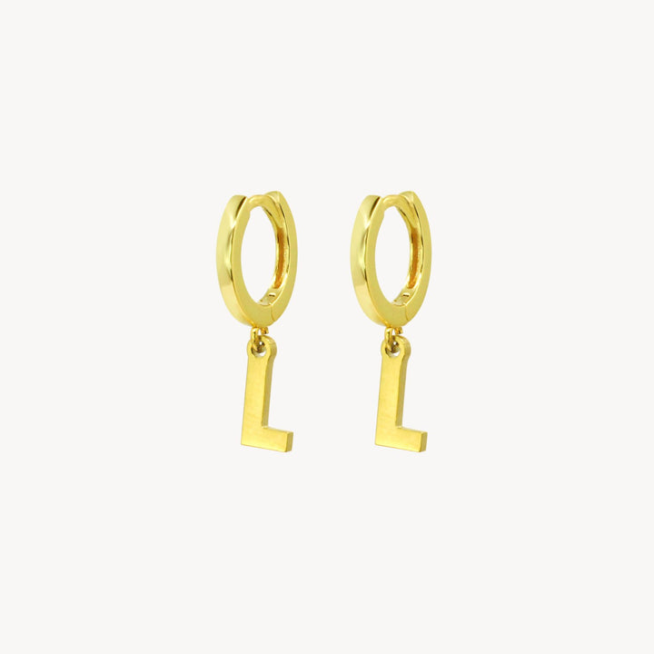 Minimal Initial Hoop Earrings - Lucky Eleven Jewellery