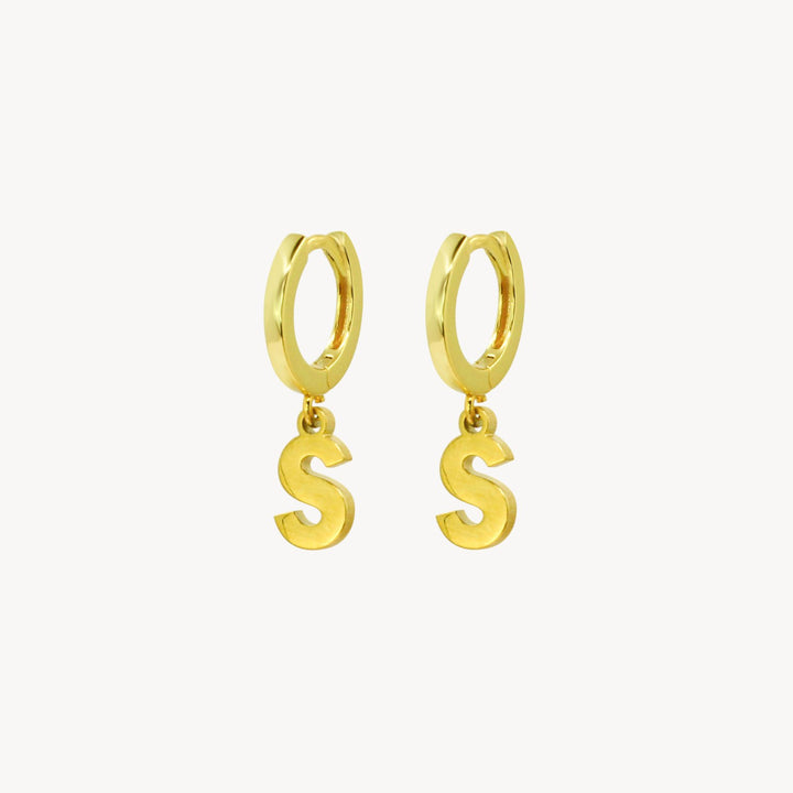Minimal Initial Hoop Earrings - Lucky Eleven Jewellery