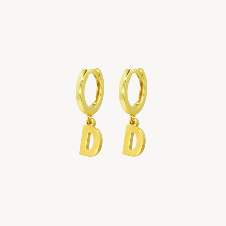 Minimal Initial Hoop Earrings - Lucky Eleven Jewellery