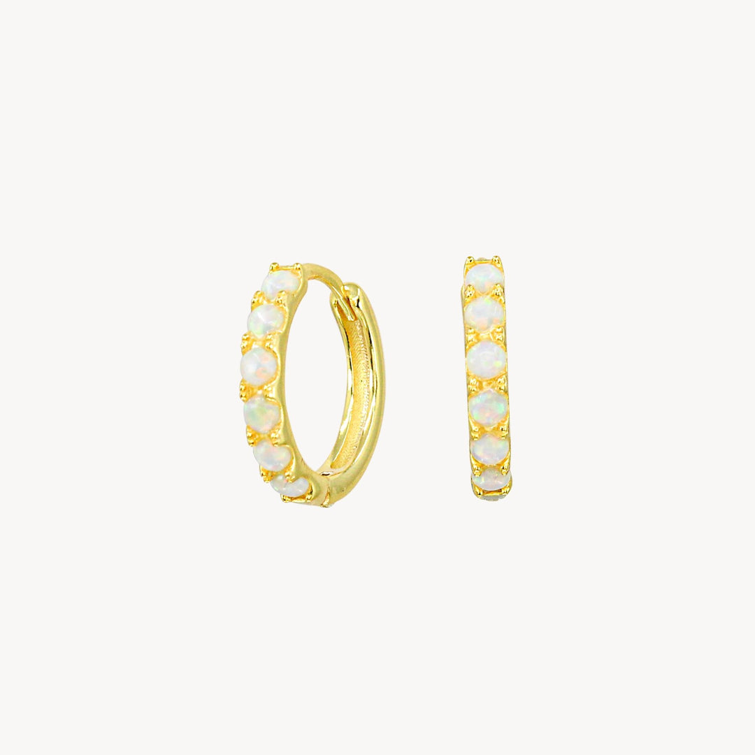 Opal Huggie Hoops - Lucky Eleven Jewellery