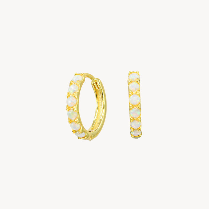 Opal Huggie Hoops - Lucky Eleven Jewellery