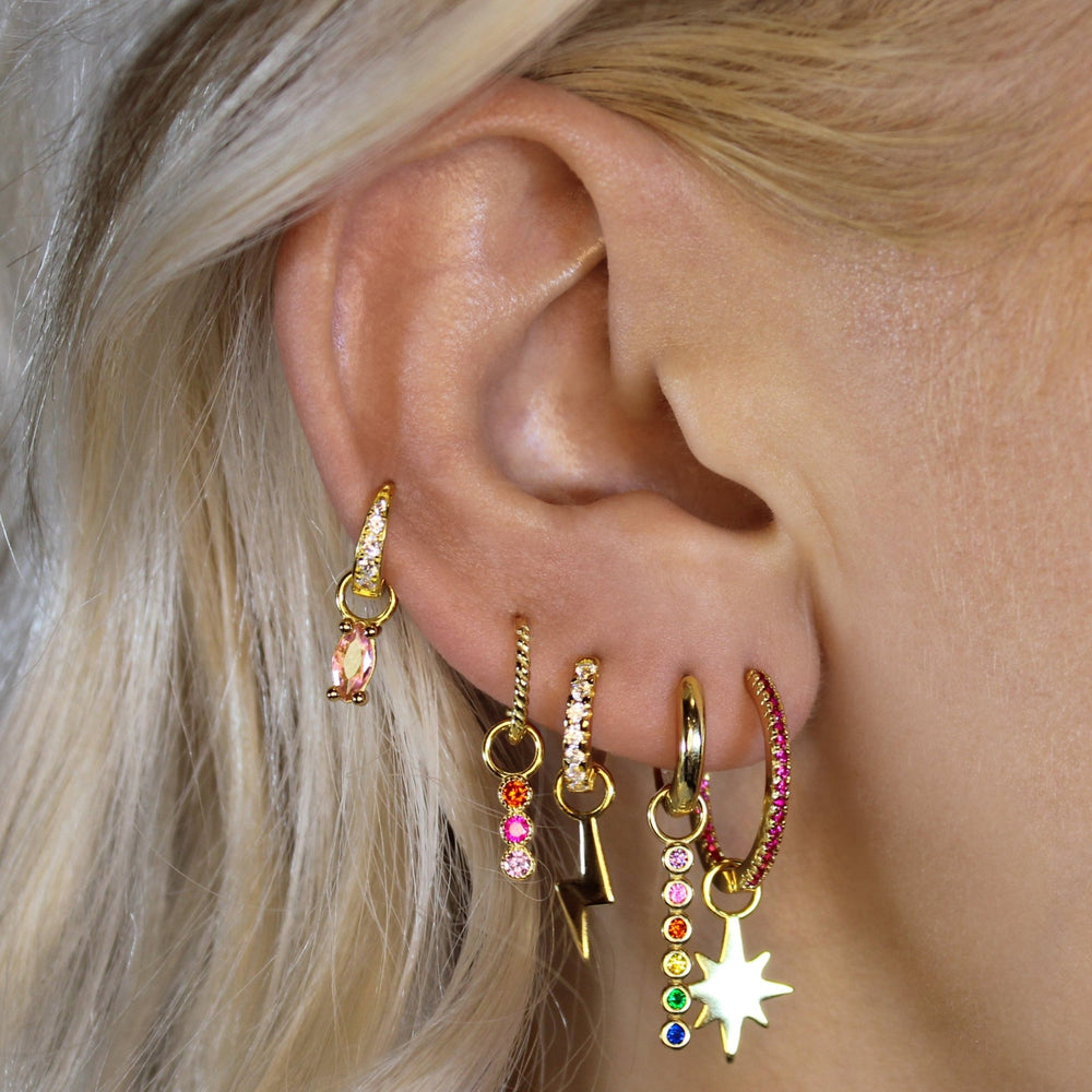 Pink Sophia Hoops - Lucky Eleven Jewellery