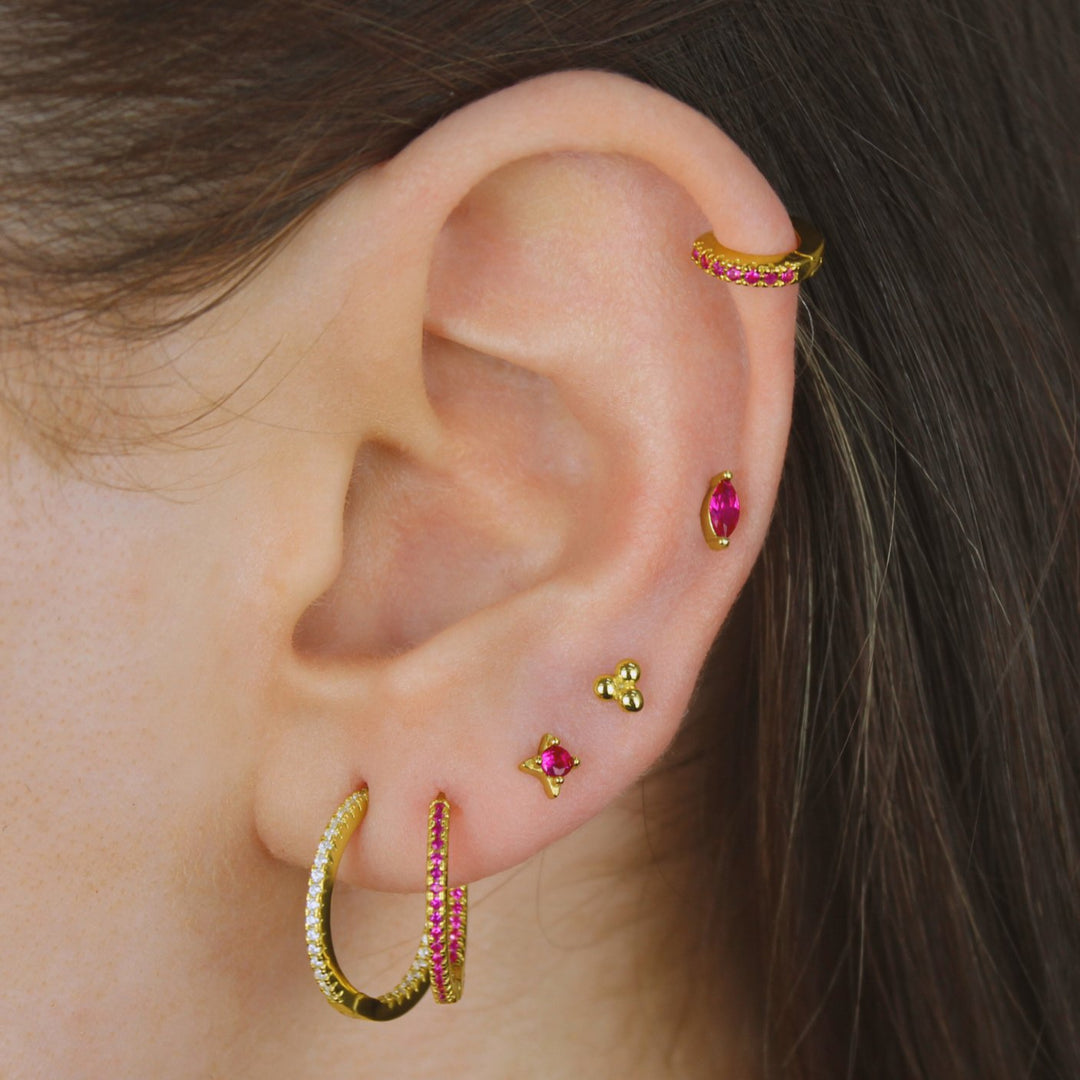 Pink Sophia Hoops - Lucky Eleven Jewellery