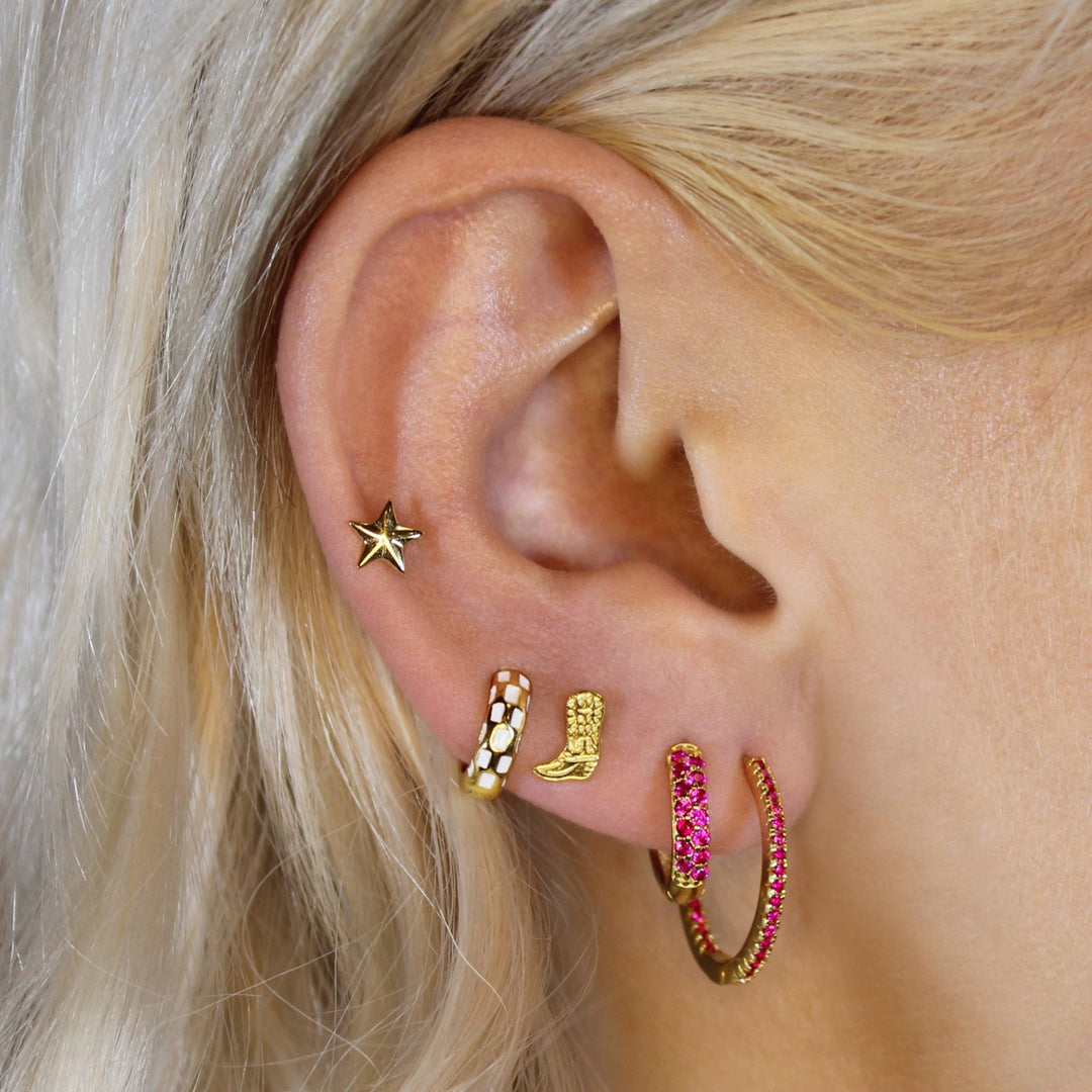 Pink Sophia Hoops - Lucky Eleven Jewellery