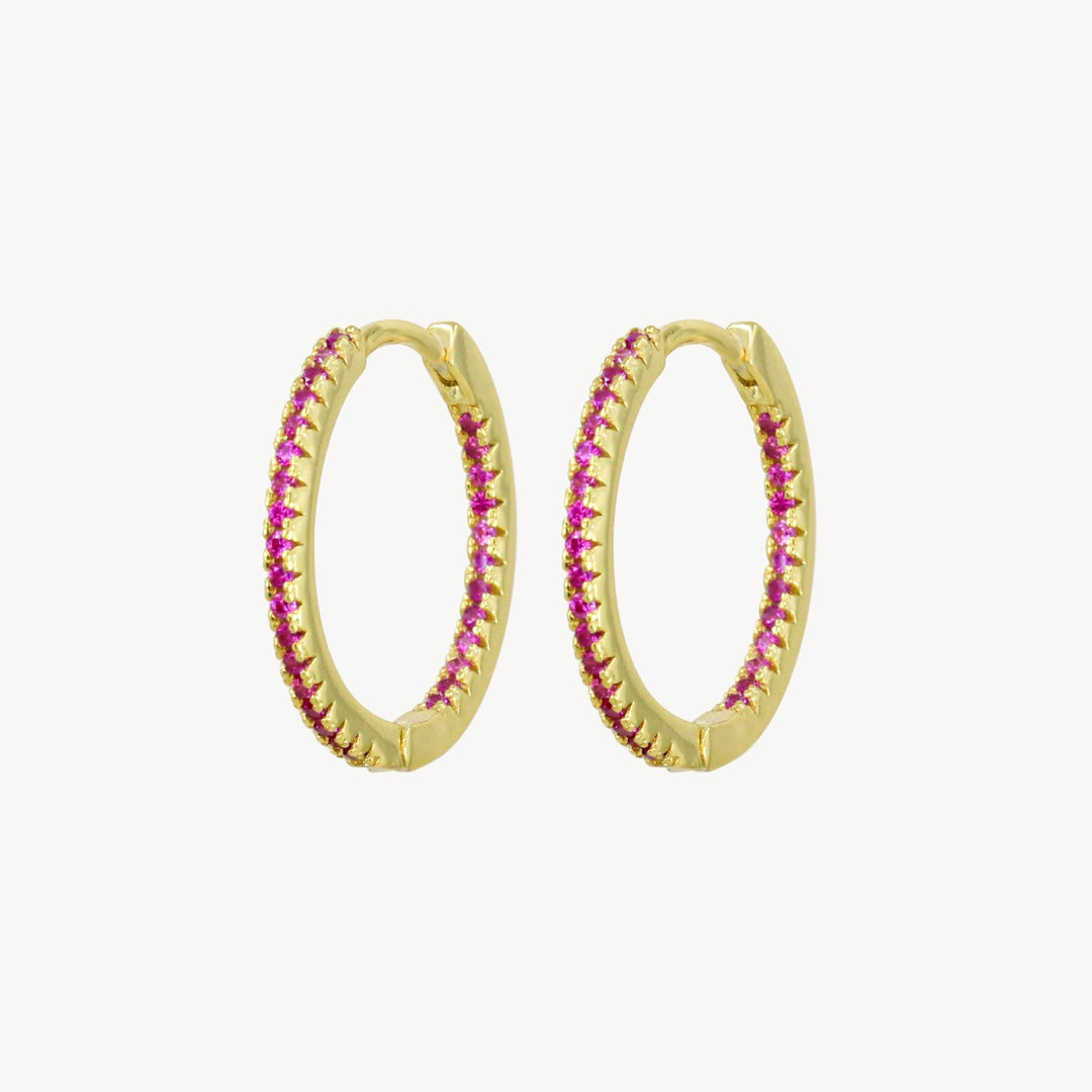 Pink Sophia Hoops - Lucky Eleven Jewellery