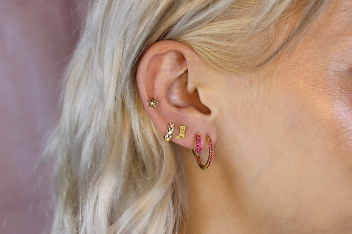 Pink Sophia Hoops - Lucky Eleven Jewellery