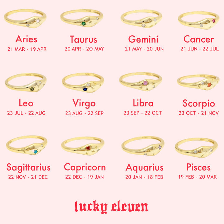 Zodiac Constellation Ring - Aquarius - Lucky Eleven Jewellery